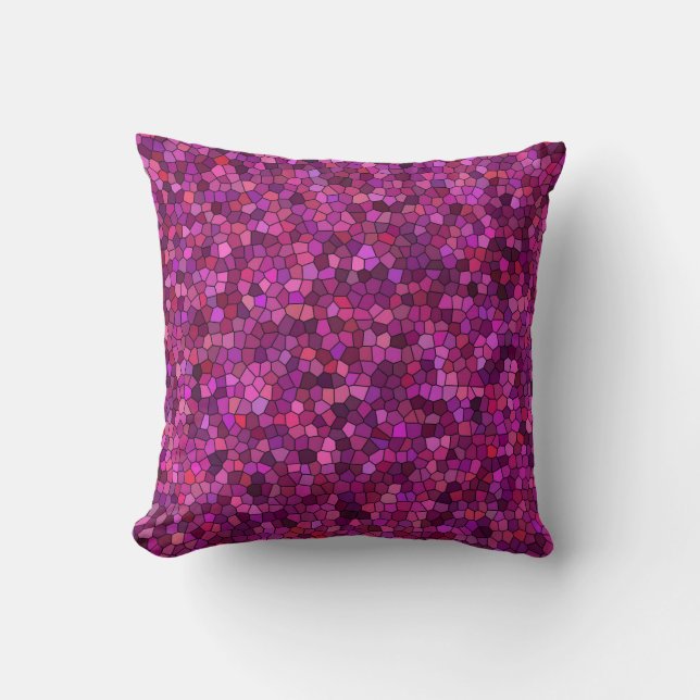 Mosaik Lila rosa Kissen (Vorderseite)