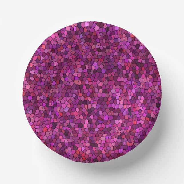 Mosaik Lila Rosa  Pappteller (Vorderseite)
