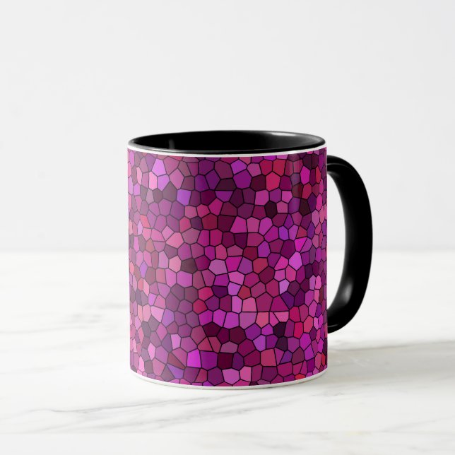 Mosaik Lila rosa Tasse (VorderseiteRechts)