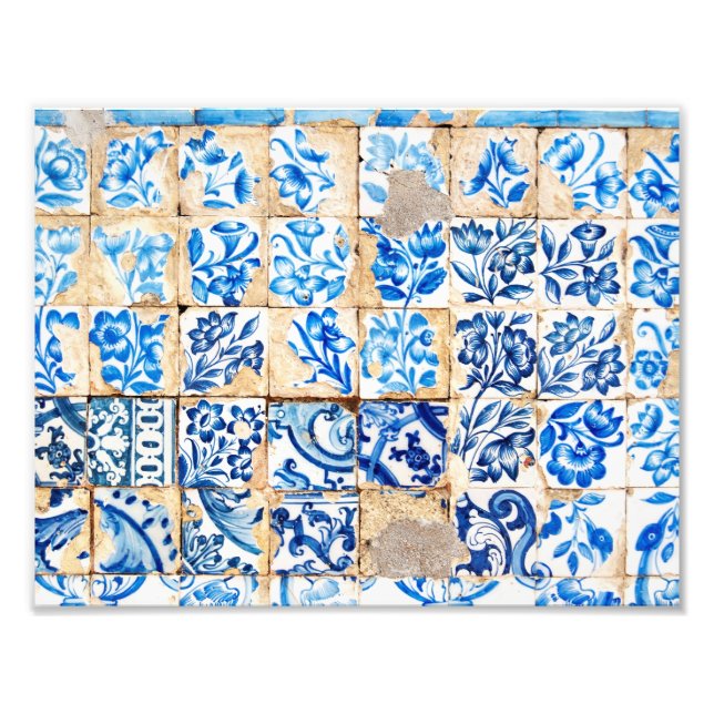 Mosaik lisbon blauen Dekoration portugal alten Fli Fotodruck (Vorne)