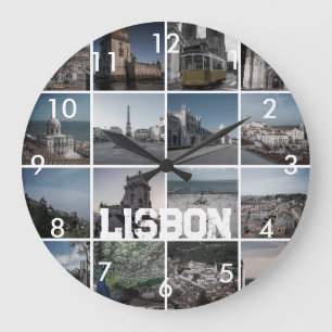 Mosaik Lissabon-Fotos, Portugal Große Wanduhr
