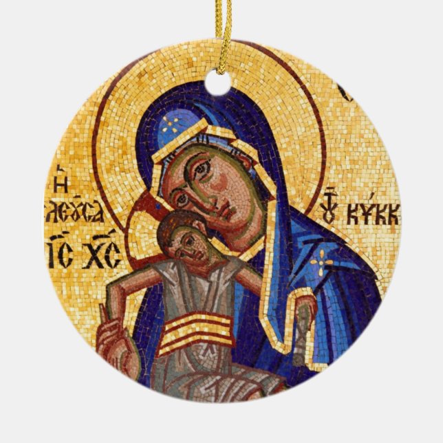 Mosaik Madonna u. Kinderikone Keramikornament (Vorne)
