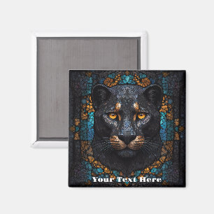 Mosaik Majestät: Der Schwarze Panther Magnet