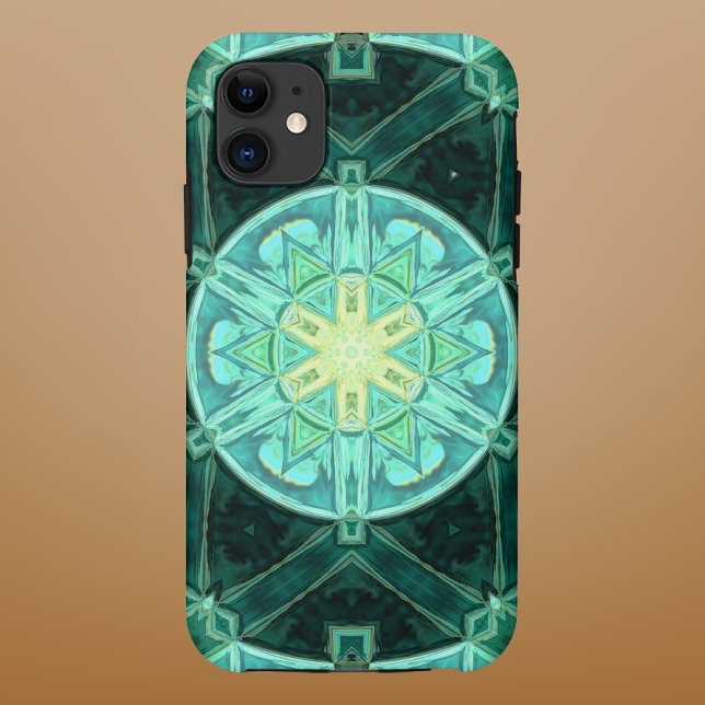 Mosaik Mandala Aquamarin und gelb Case-Mate iPhone Hülle (Von Creator hochgeladen)