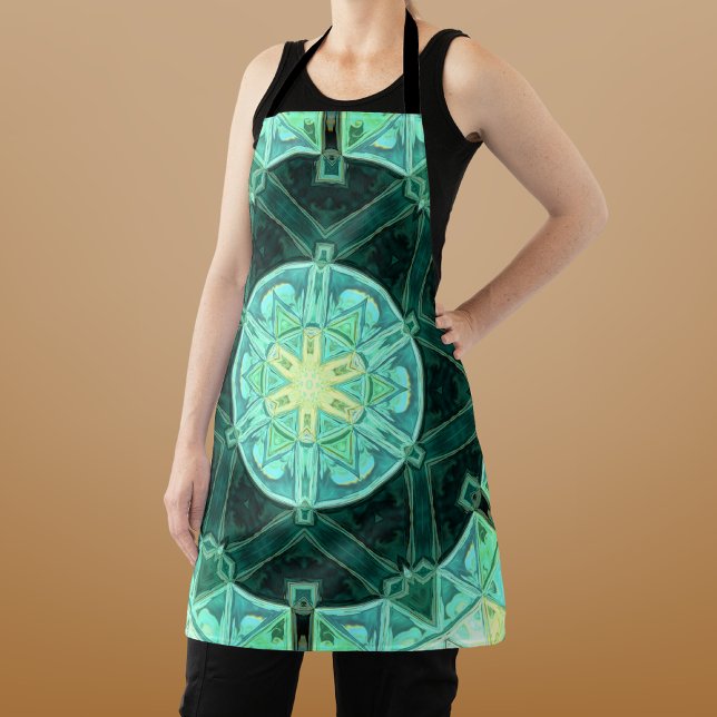 Mosaik Mandala Aquamarin und gelb Schürze (Von Creator hochgeladen)