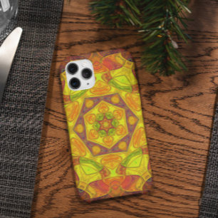 Mosaik Mandala Blume Gelborange und Lila Case-Mate iPhone Hülle