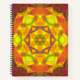 Mosaik Mandala Blume Gelborange und Lila Notizbuch
