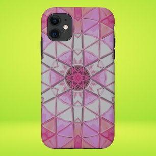 Mosaik Mandala Blume Rosa und Weiß Case-Mate iPhone Hülle