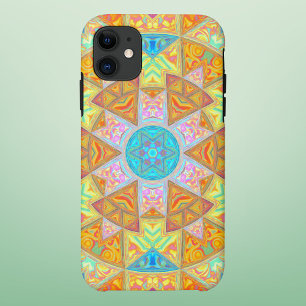 Mosaik Mandala Gelb Rosa und Blau Case-Mate iPhone Hülle