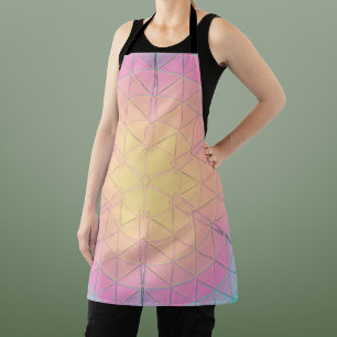 Mosaik Mandala Gelb Rosa und Blau Schürze
