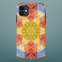 Mosaik Mandala Orange Blue und Yellow