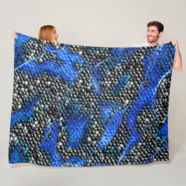 Mosaik mit kleinem Konvexe in blau bis grau und sc Fleecedecke