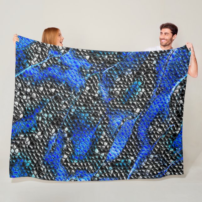 Mosaik mit kleinem Konvexe in blau bis grau und sc Fleecedecke (Beispiel)