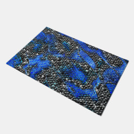 Mosaik mit kleinem Konvexe in blau bis grau und sc Fußmatte