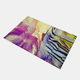 Mosaik mit rosa gelber Textur und weichem Schnitzw Fußmatte