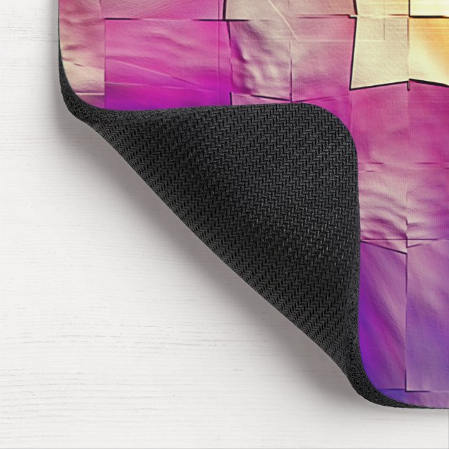 Mosaik mit rosa gelber Textur und weichem Schnitzw Mousepad (Ecke)