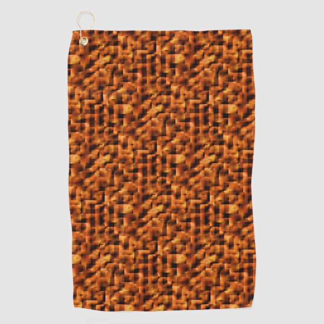 Mosaik mit tiefroten bis orangefarbenen Flecken Golfhandtuch (Vorderseite)