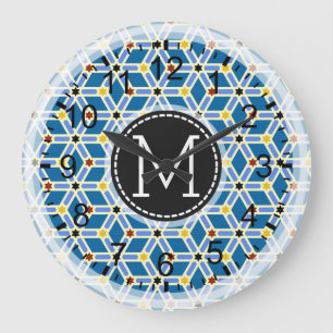 Mosaik Modern Monogram #2 Große Wanduhr