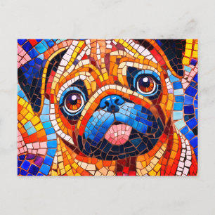 Mosaik-Mops Postkarte