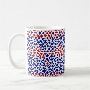 Mosaik Muster Red Blue Kaffeetasse