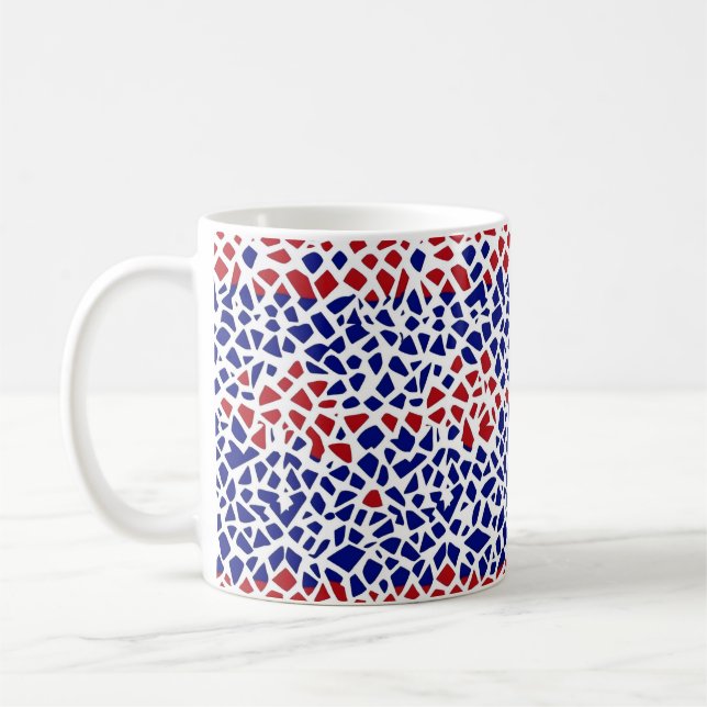 Mosaik Muster Red Blue Kaffeetasse (Links)