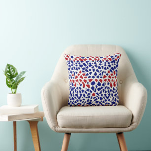 Mosaik Muster Red Blue Kissen