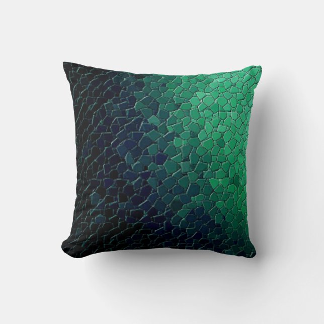 Mosaik Ocean Blues Throw Kissen (Vorderseite)