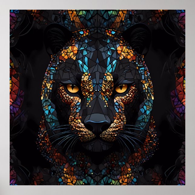 Mosaik Panther Art Poster (Vorne)