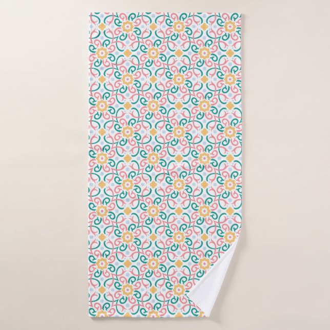 Mosaik/Pastellfarben/Frühling Badehandtuch (Badehandtuch)