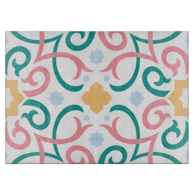 Mosaik/Pastellfarben/Frühling Schneidebrett (Vorderseite)