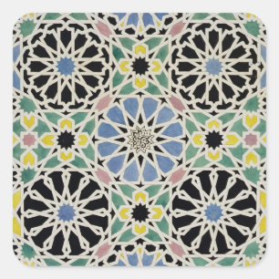 Mosaik Pflaster in der Alhambra, aus "The Arabian Quadratischer Aufkleber