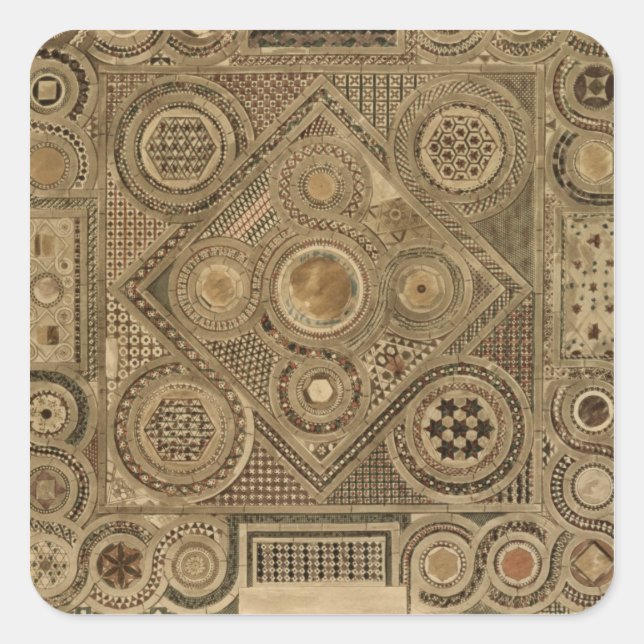 Mosaik Pflaster vor dem Altar, Platte A von "Wir Quadratischer Aufkleber (Vorderseite)