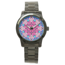 Mosaik Pink Mandala Floral Psychedelic Retro