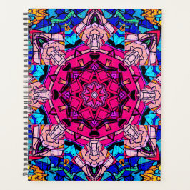 Mosaik Pink Mandala Floral Psychedelic Retro Planer