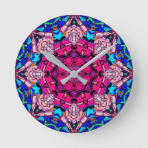 Mosaik Pink Mandala Floral Psychedelic Retro