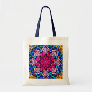 Mosaik Pink Mandala Floral Psychedelic Retro Tragetasche