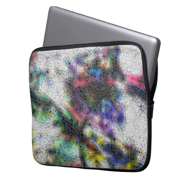 Mosaik, polierte Splitter über farbige, miese Farb Laptopschutzhülle (Vorderseite Links)