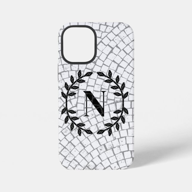 Mosaik Print Monogram iPhone Hülle (Rückseite)