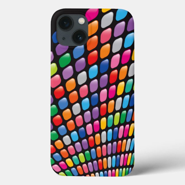 Mosaik-punktiert bunter Verzerrungs-Regenbogen Case-Mate iPhone Hülle (Rückseite)