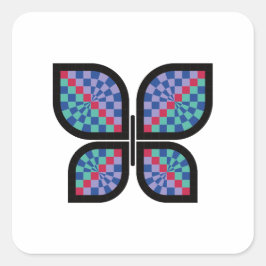 Mosaik Radiance Butterfly Quadratischer Aufkleber