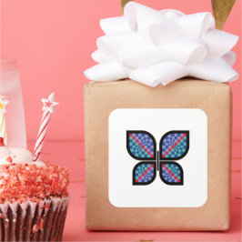 Mosaik Radiance Butterfly Quadratischer Aufkleber