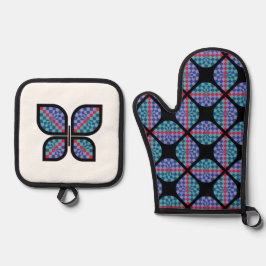 Mosaik-Radiance (Fusion) Ofenhandschuh & Topflappen-Set