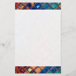 Mosaik Rainbow | Fettfarbige Abstrakte Tile Briefpapier