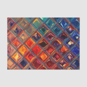 Mosaik Rainbow   Fettfarbige Abstrakte Tile Seidenpapier
