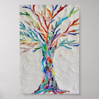 Mosaik Rainbow Tree Poster