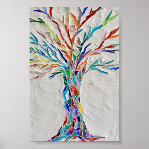 Mosaik Rainbow Tree Poster