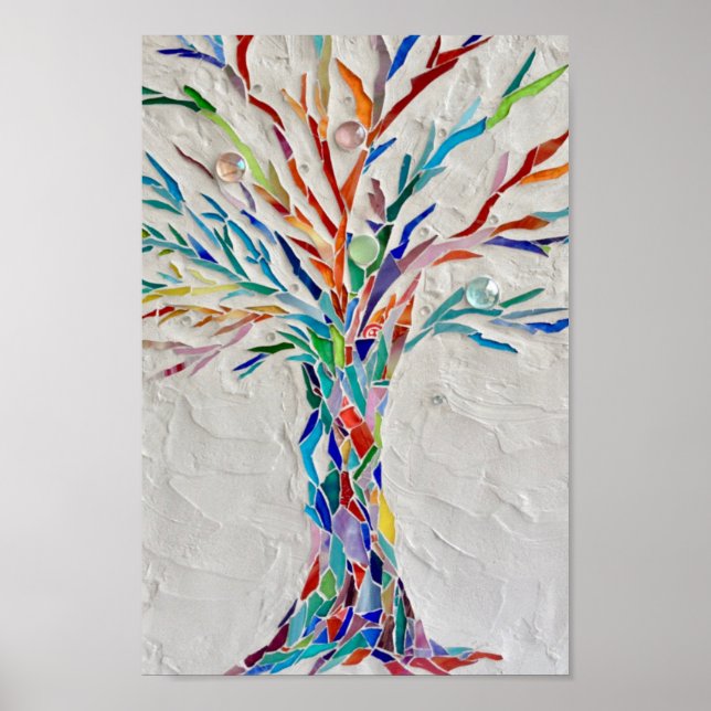 Mosaik Rainbow Tree Poster (Vorne)