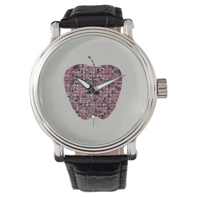 Mosaik Red Apple Male Lehrer Klassenzimmer Vielen  Armbanduhr (Vorderseite)