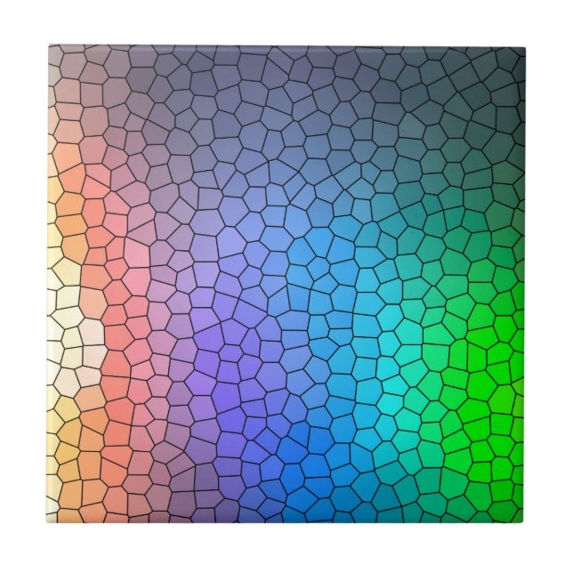 Mosaik-Regenbogen Fliese (Vorderseite)