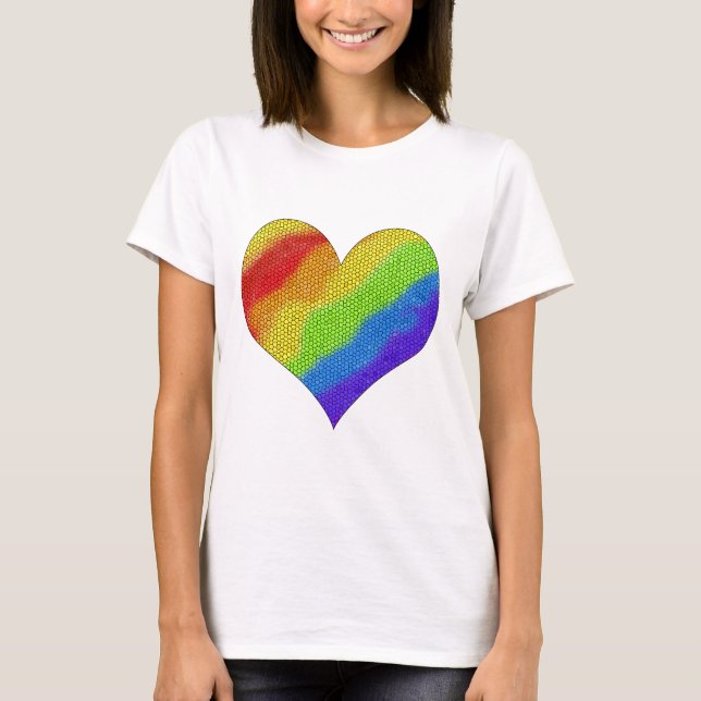 Mosaik-Regenbogenherz - T-Shirt (Vorderseite)